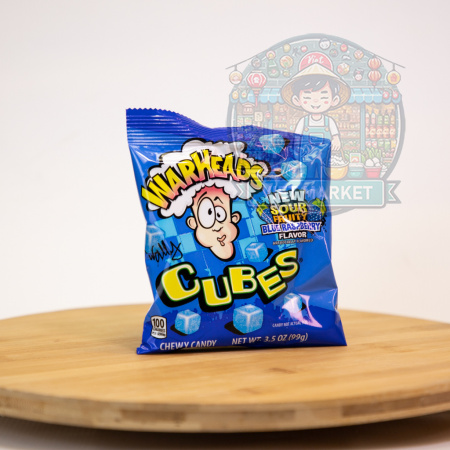 Warheads modré malinové kocky 99g