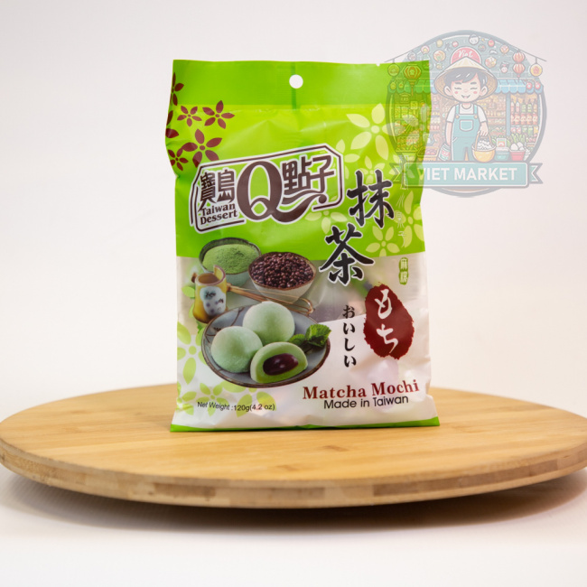 Q BRAND Mochi ryžové koláčiky s príchuťou matcha 120g