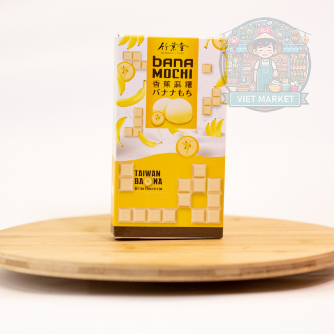 BAMBOO HOUSE Mochi ryžové koláčiky s príchuťou banán s bielou čokoládou 120g