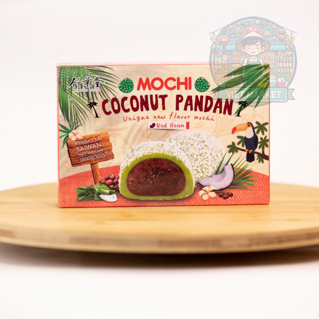 BAMBOO HOUSE Mochi Coconut Pandan s príchuťou červená fazuľa 180g