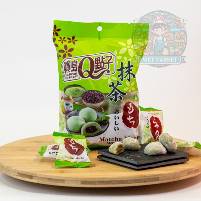 Q BRAND Mochi ryžové koláčiky s príchuťou matcha 120g