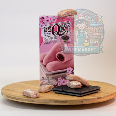 Q Brand Mochi roll s príchuťou čerešnového kvetu 150g
