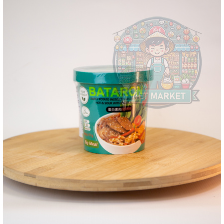 Bataron batátové instantné sklenené rezance Hot & Sour s proteínovým mäsom 151g