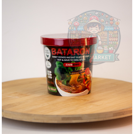 Bataron batátové instantné sklenené rezance Hot & Sour bez glutamánu 126g