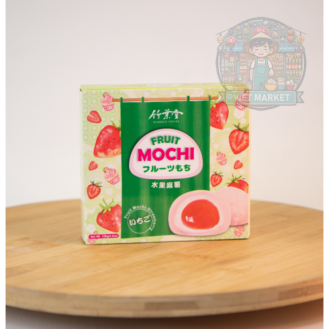 BAMBOO HOUSE Mochi ryžové koláčiky s príchuťou jahoda 120g
