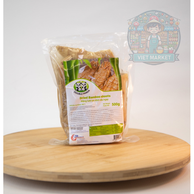 DOUBLE PANDA Nakladané sušené bambusové výhonky 500g 