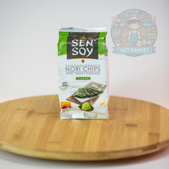 SEN SOY Chrumkavý snack z morských rias s príchuťou wasabi 4,5g 