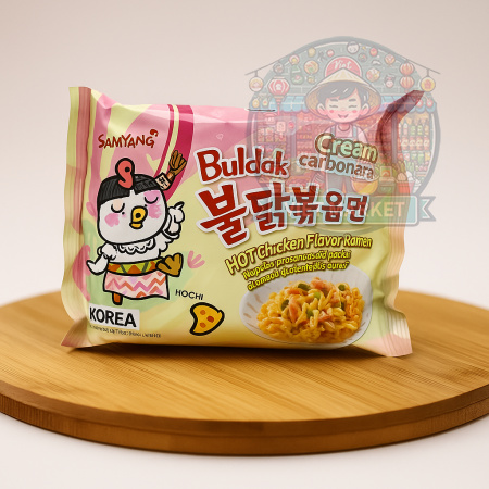 SAMYANG BULDAK CREAM CARBONARA Instantná zmes na prípravu polievky s príchuťou carbonara krému 140g