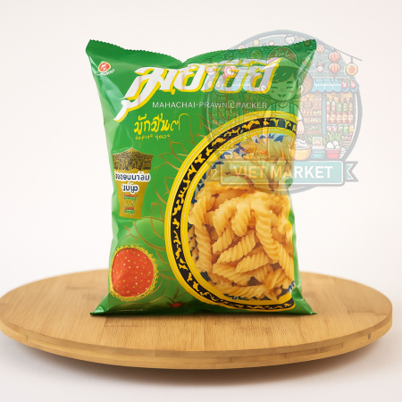 MAHACHAI Chrumkavý snack s príchuťou kreviet a s omáčkou z morských plodov 90g
