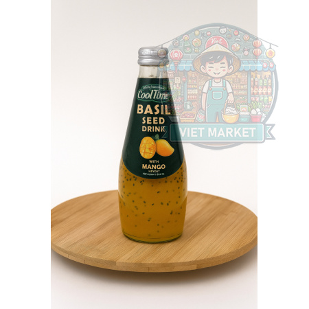 COOL TIME Nealkoholický nesýtený nápoj s bazalkovými semienkami s príchuťou mango 290ml