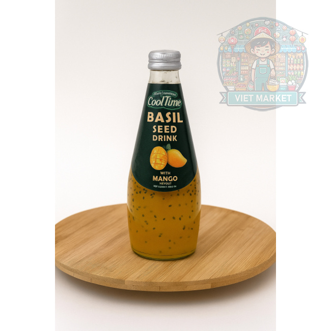 COOL TIME Nealkoholický nesýtený nápoj z bazalkových semienok s príchuťou mango 290ml