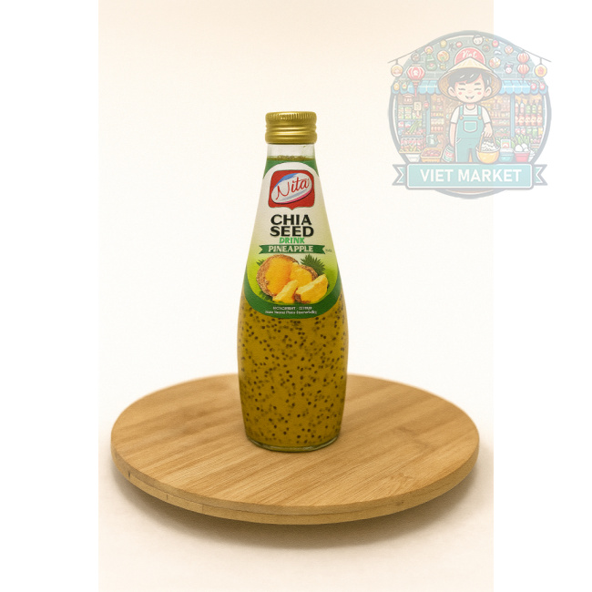 NITA Nealkoholický nesýtený nápoj s bazalkovými semienkami s príchuťou ananás 290ml