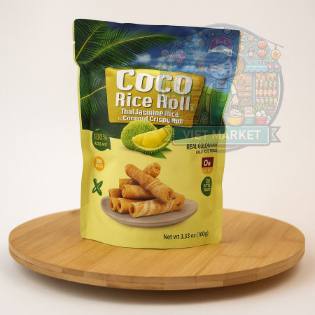 COCO Chrumkavé ryžové rolky s príchuťou durian 100g