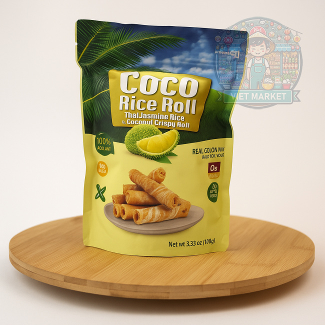 COCO Chrumkavé ryžové rolky s príchuťou durian 100g