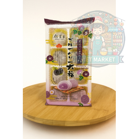 BAMBOO HOUSE Mochi ryžové koláčiky s marshmallow s čučoriedkovou príchuťou 216g