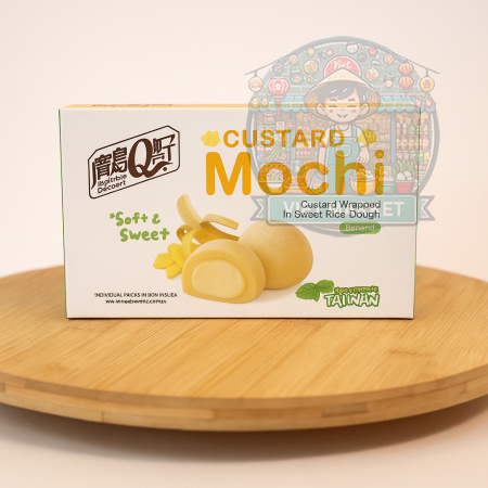 Q BRAND Custard mochi s príchuťou banán 168g