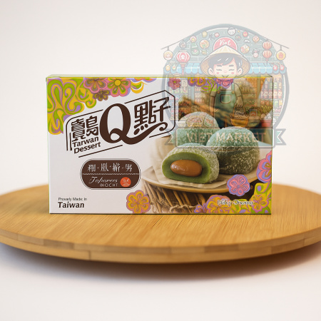 ROYAL FAMILY Q BRAND Mochi ryžové koláčiky s príchuťou s náplňou kokosový pandan 210g