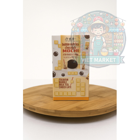 BAMBOO HOUSE Mochi čokoládové ryžové koláčiky s mliečnou príchuťou s bubble tea náplňou 120g