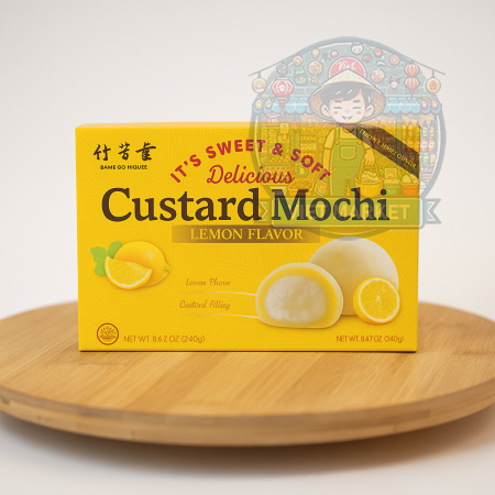 BAMBOO HOUSE Custard Mochi ryžové koláčiky s pudingovou náplňou s príchuťou citrónu 180g