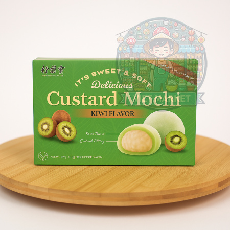 BAMBOO HOUSE Custard Mochi ryžové koláčiky s pudingovou náplňou s príchuťou kiwi 180g