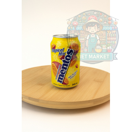 MENTOS Nealkoholický nesýtený nápoj s kúskami kokosového želé s príchuťou tropického ovocia ananás a marakuja 340ml