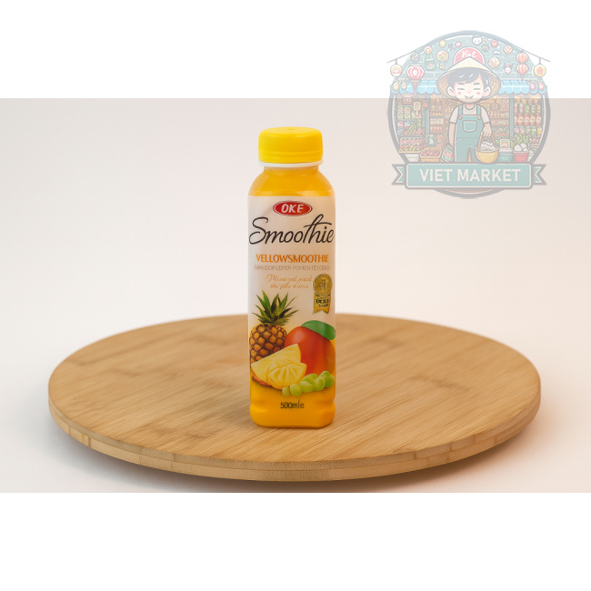 OKF Nealkoholický nesýtený nápoj smoothie s príchuťou biele hrozno, ananás a mango 500ml