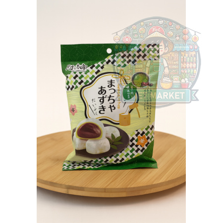 BAMBOO HOUSE Mochi ryžové koláčiky s príchuťou matcha s náplňou z červenej fazule 120g