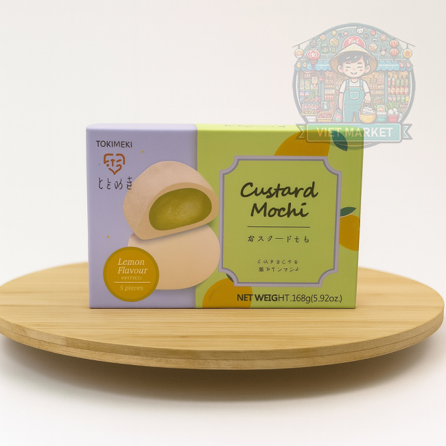 TOKIMEKI Custard mochi ryžové koláčiky s citrónovou príchuťou 168g