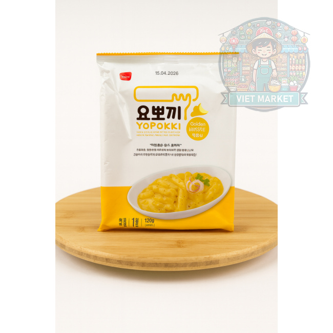 YOUNG PONG Instantné ryžové koláčiky Yopokki s maslovo cibuľovou príchuťou 120g