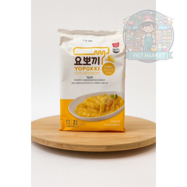 YOUNG PONG Instantné ryžové koláčiky Yopokki s maslovo cibuľovou príchuťou 240g