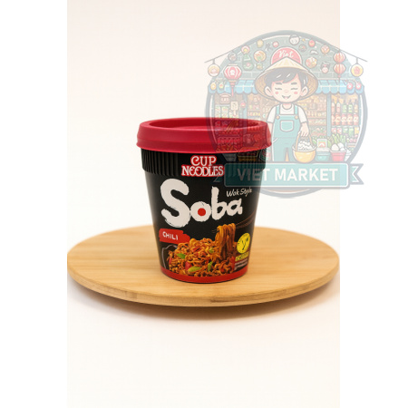 NISSIN SOBA Instantná zmes na prípravu polievky s príchuťou čili v poháriku 92g