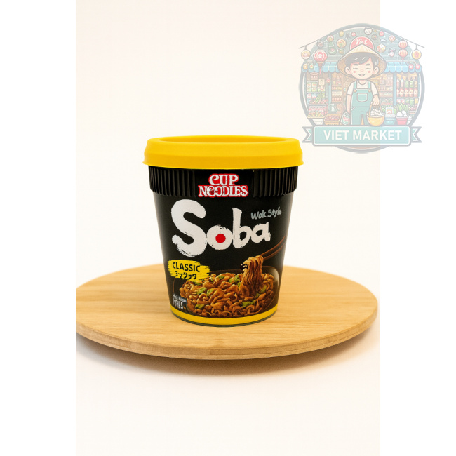 NISSIN SOBA Instantná zmes na prípravu polievky s príchuťou klasickou s yakisoba omáčkou v poháriku 90g