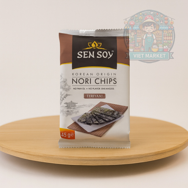 SEN SOY Chrumkavý snack z morských rias s príchuťou teriyaki 4,5g