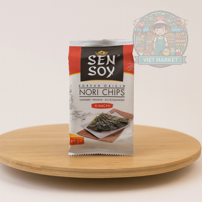 SEN SOY Chrumkavý snack z morských rias s príchuťou kimchi 4,5g
