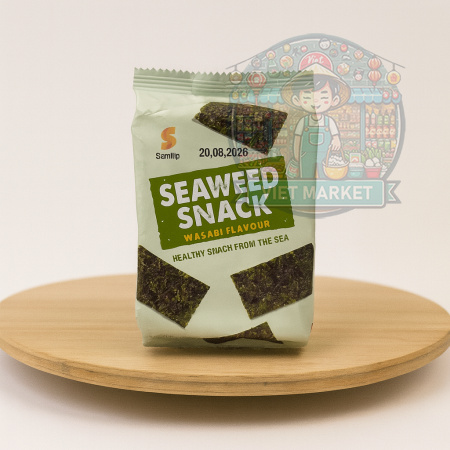 SAMLIP Chrumkavý snack z morských rias s príchuťou wasabi 4g