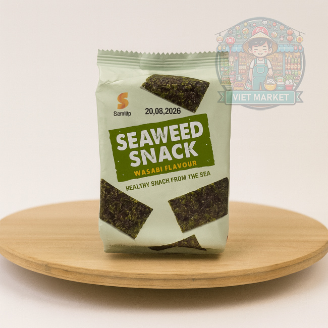 SAMLIP Chrumkavý snack z morských rias s príchuťou wasabi 4g