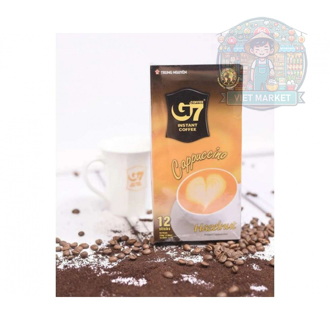 TRUNG NGUYEN G7 Instantná zmes na prípravu cappuccina s príchuťou lieskový oriešok 216g, (12x18g)