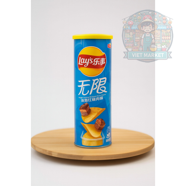 LAYS Chipsy s príchuťou duseného bravčového mäsa a omáčky 90g