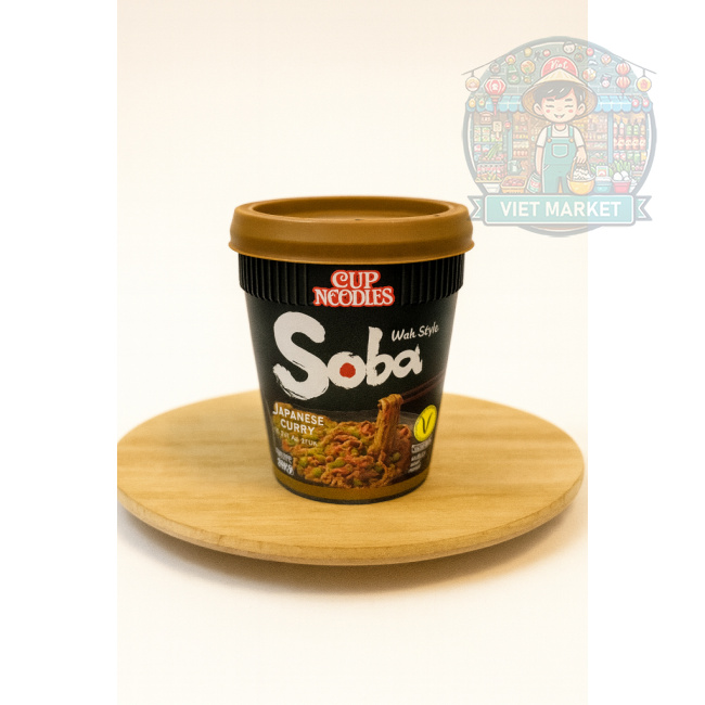 NISSIN SOBA Instantná zmes na prípravu polievky s príchuťou japonského karí v poháriku 90g