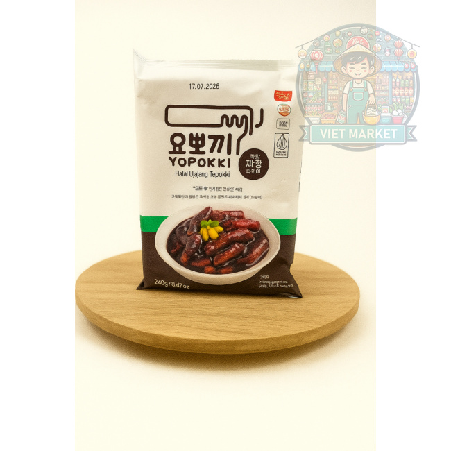 YOUNG PONG Instantné ryžové koláčiky Yopokki s príchuťou s omáčkou z čiernej fazule 240g