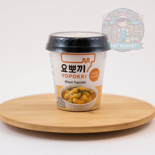 YOUNG PONG Instantné ryžové koláčiky Yopokki s príchuťou majonézy z ikier v poháriku 118g