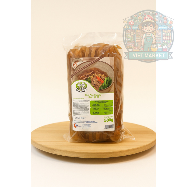 DOUBLE PANDA Červené ryžové rezance 500g