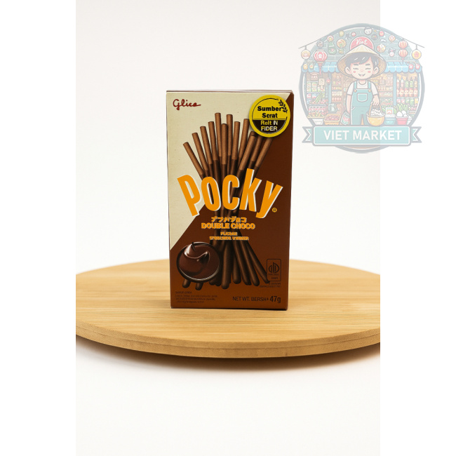 GLICO Pocky sušienkové tyčinky máčané v čokoláde s dvojitou čokoládovou príchuťou 47g