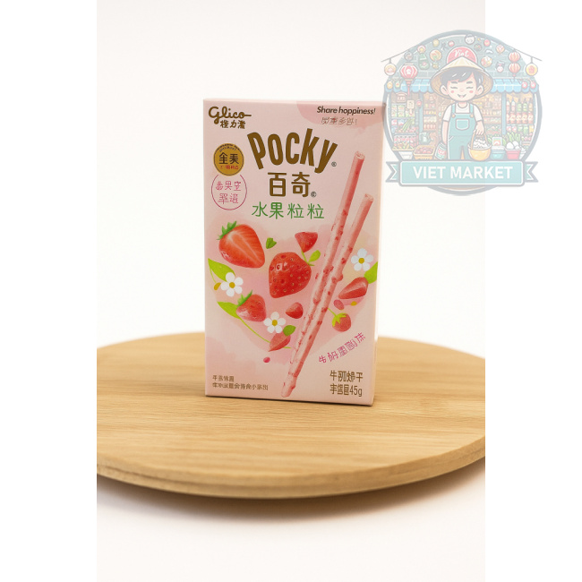 GLICO Pocky sušienkové tyčinky máčane v čokoláde s jahodovou príchuťou 45g