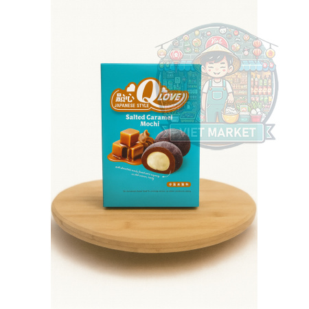 Q LOVE Mochi ryžové koláčiky s príchuťou slaný karamel 180g