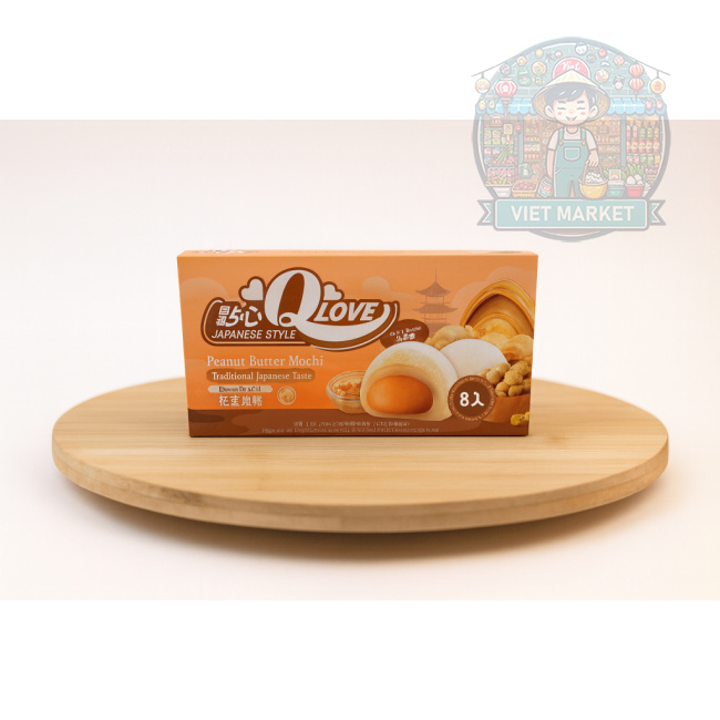 Q LOVE Mochi ryžové koláčiky s príchuťou arašidov 80g