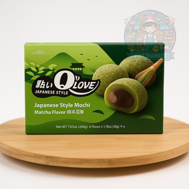 Q LOVE Mochi ryžové koláčiky s príchuťou matcha 180g