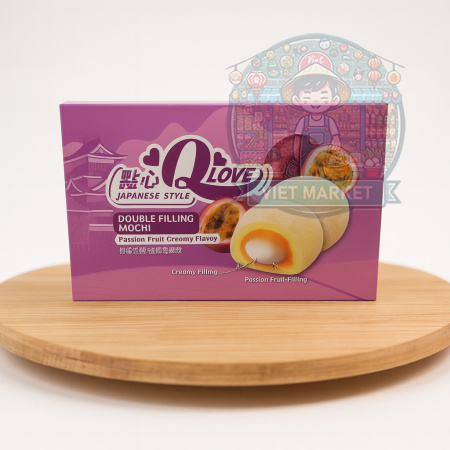 Q LOVE Mochi ryžové koláčiky s príchuťou mliečneho krému a marakuje 180g