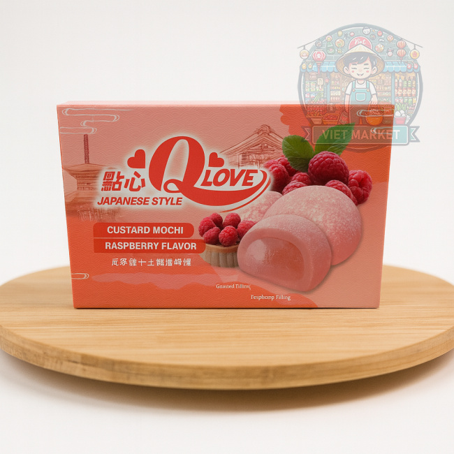 Q LOVE Mochi ryžové koláčiky s príchuťou maliny 168g