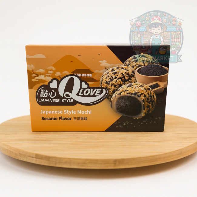 Q LOVE Mochi ryžové koláčiky s príchuťou sezamu 180g